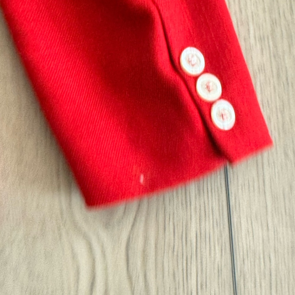 Red Vintage Double-Breasted Blazer and Skirt Set - Picture 9 of 9